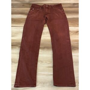 AG Adriano Goldschmied The Tellis Modern Slim Burgundy Maroon Jeans 33R Mens